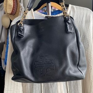 Black leather Tory Burch shoulder bag